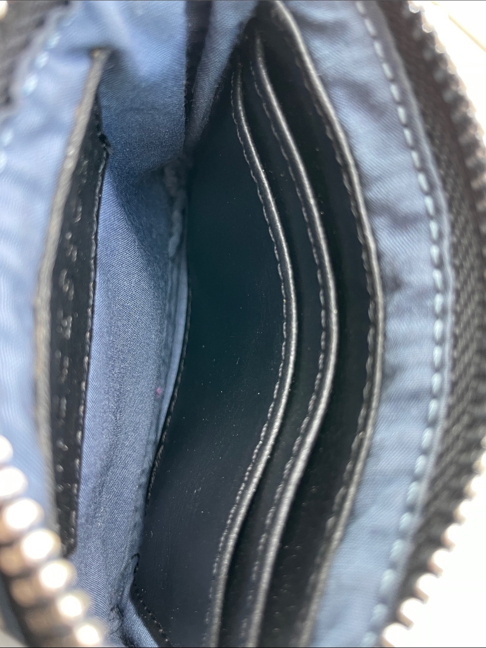 Harris Tweed Navy Zip Coin and Card Pouch Wallet - Picture 7 of 15